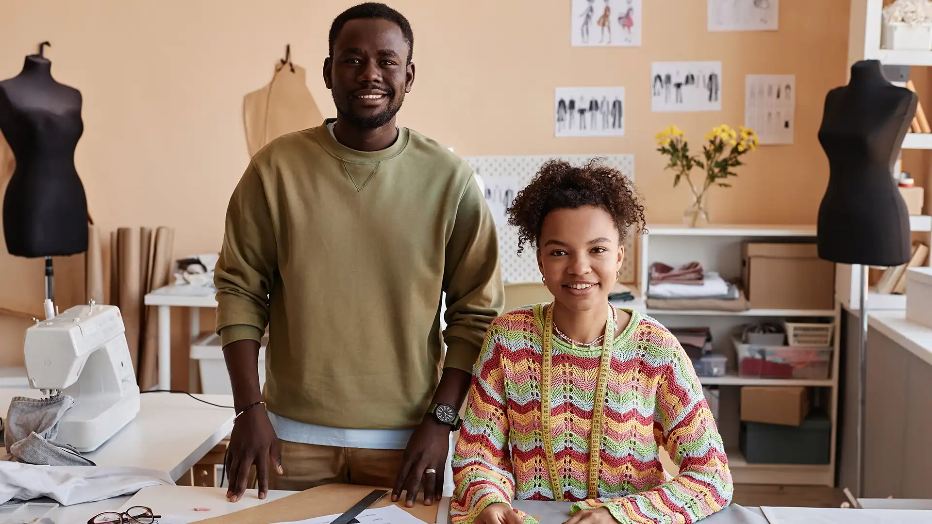 Founder and young collaborator in a small creative business
