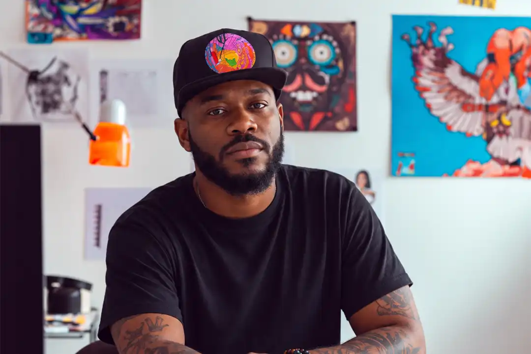 Independent creative entrepreneur in his design studio